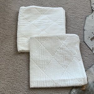 Frette two new quilted cream ivory euro sham /shams